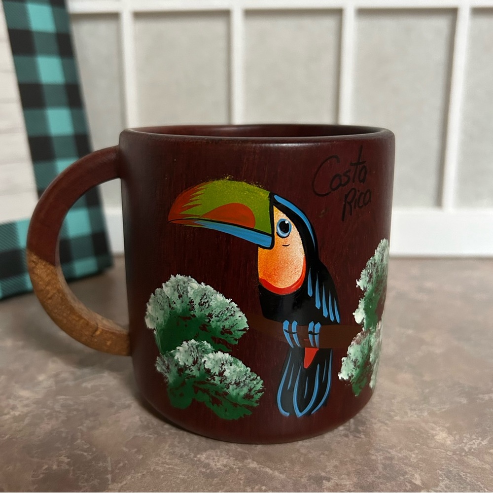 Toucan Costa Rican Hand Painted Wooden Mug